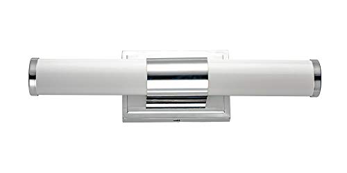 Image of Maxim Lighting Optic 18 inch 2-Light Bath Vanity Light | Polished Chrome Aluminum Finish | White Glass Shade | Transitional Indoor Light Fixture | Ideal for Bathrooms & Powder Rooms | 52114WTPC