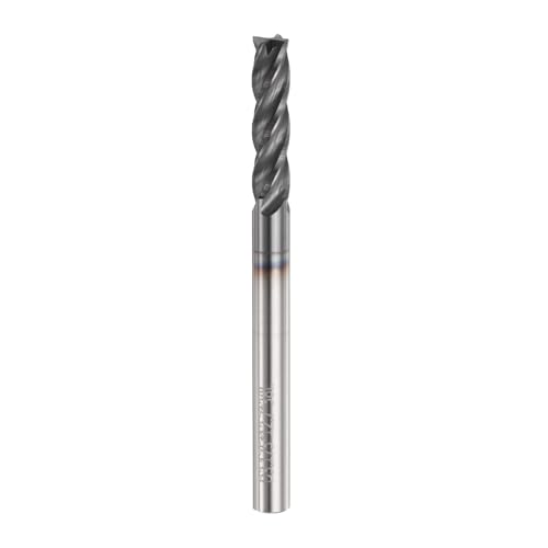 Image of HARFINGTON Carbide Square Nose End Mill Bit 1 /8 inch Cut Dia 4 Flutes TiAlN Coated Milling Cutter for Hardened Steel Metal (1 /8 inch Shank 1 /2 inch Cut Length 1-1 /2 inch Long 45 Degree Helix)