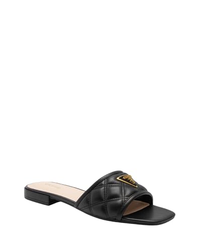 GUESS Women's Tameli Flat Sandal, Black 001, 9