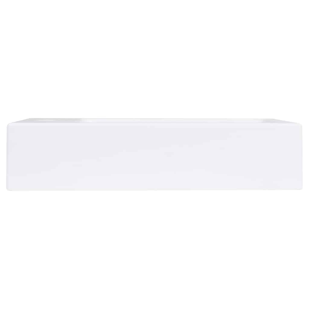 SMC Lavabo de 400 x 220 x 90 mm, color blanco, con orificio para grifo para lavabo o empotrable, para baño, inodoro de invitados y sanitario