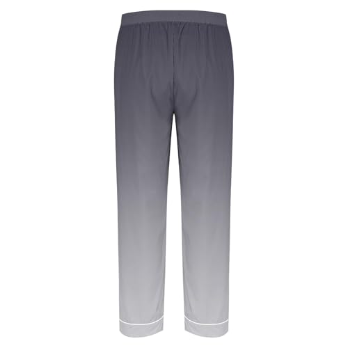 Cambkatl Gradient Pajamas Sets for Men, Smooth Long Sleeve Button Down Satin Silk Sleepwear 2-Piece Pjs Loungewear3
