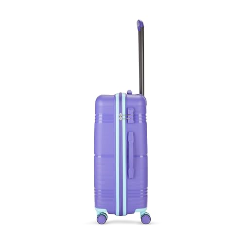 Image of Skybags Paratrip Medium Size Hard Luggage (67 cm) | Polypropylene Luggage Trolley with 8 Spinner Wheels| Purple Oppulence | Unisex