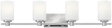 Hinkley Karlie Transitional Four Light Bathroom Vanity Fixture, Chrome