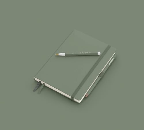 Image of LEUCHTTURM1917 Ball Point Pen Drehgriffel No.1 Olive Green | Royal Blue Ink, Twist Mechanism, Drehgriffel No. 1, 0.7mm Tip, Smooth Writing, Stationery Gift