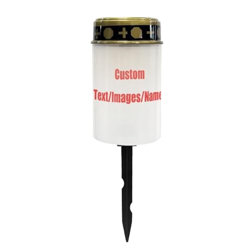 Image of Customizable Pattern Text Waterproof Cemetery Solar Light Flameless Candle Automatic Landscape Path Light Outdoor Solar Light Grave Decor