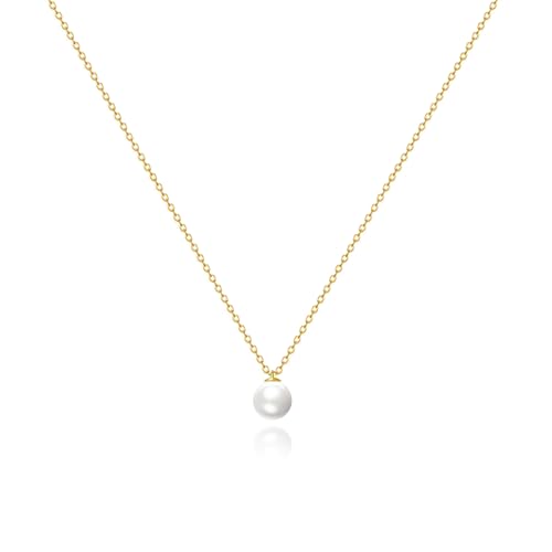 Image of Zeffy Gold Pearl Necklace for Women, Dainty 14K Gold /Silve Plated Layered Pearl Choker Pearl Earrings Pearl Bracelets Wedding Trendy Gold Jewelry Set for Women Gifts