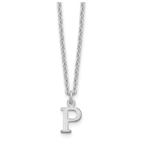 Jewels By Lux Sterling Silver Rhodium plated Cutout Letter P Initial Necklace