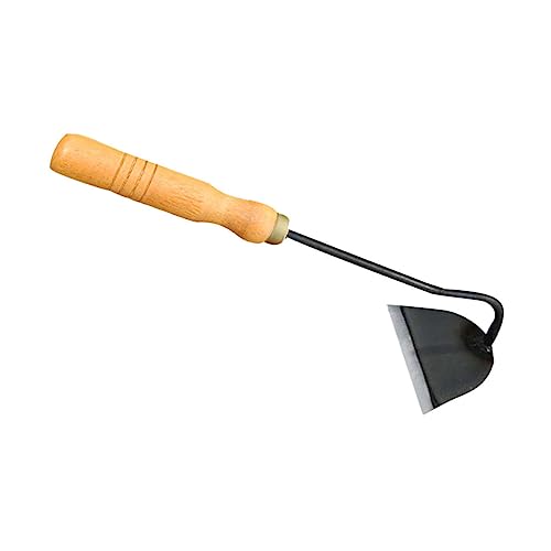 BESPORTBLE Houe De Jardinage en Acier Pleine Masse Manche en Bois Outil Portable pour Plantation Et Désherbage Usage Extérieur, Jardin, Camping Léger, Compact Et Robuste