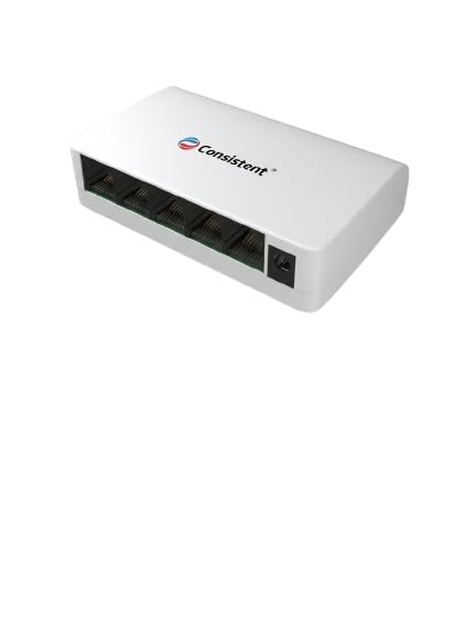 Consistent 5-Port Fast Ethernet Desktop Switch (CT-DS-05PN)- 10/100Mbps Compact Network Splitter, Plug-and-Play Setup, Energy-Efficient Design for Home & Small Office-image-46