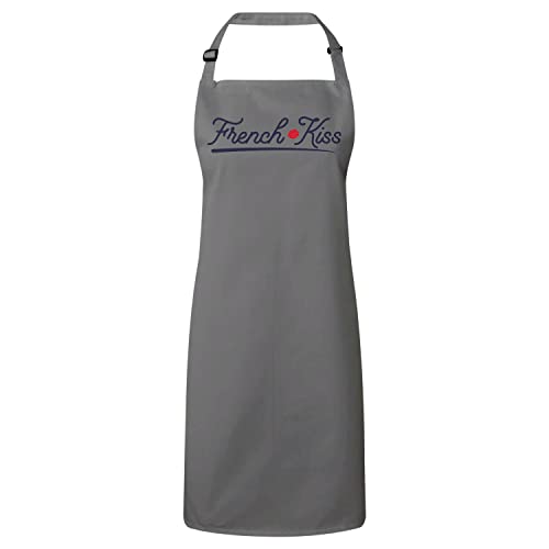 Tablier cuisine gris amour et bisou pour exprimer votre tendresse