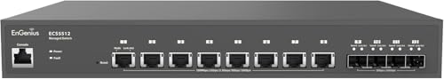 Image of EnGenius Cloud Managed ECS5512F 12-Port 10 Gigabit SFP+ Half-Rack Aggregate Switch