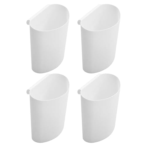 BESTonZON Paniers Suspendus en Pp Accessoires de Rangement Polyvalents Blancs Lot de 4 pour Stocker Fournitures et Déchets pour Chariot de Salon de Beauté