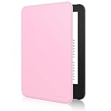 MoKo Funda Compatible con 6" Kindle(11ª Generación 2024/2022) & Versión Internacional, Carcasa Ligera Cubierta con Auto Activación/Reposo para E-Readers Kindle 2024 11ª Generación, Flor Rosa