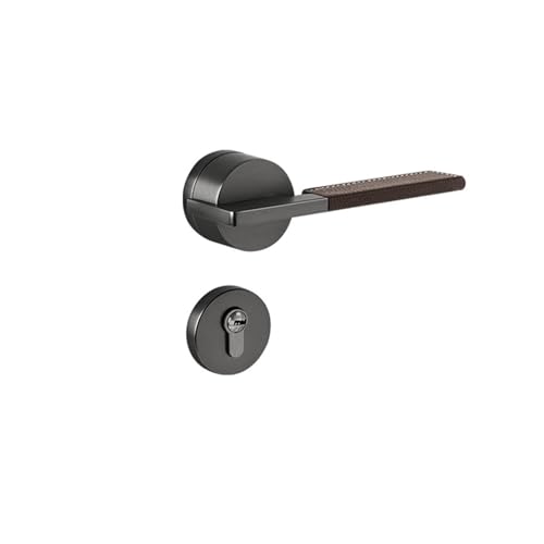 Serrure de porte simple en bois et poignée cuir pour suite parentale cocooning
