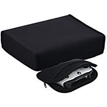 YoRHa Dust & Water Proof Neoprene Cover Black[Horizontal] Place for Xbox One S Console x 1 & Universal Travel Carrying Chargeable Soft Cover Case Sleeve Black x 1