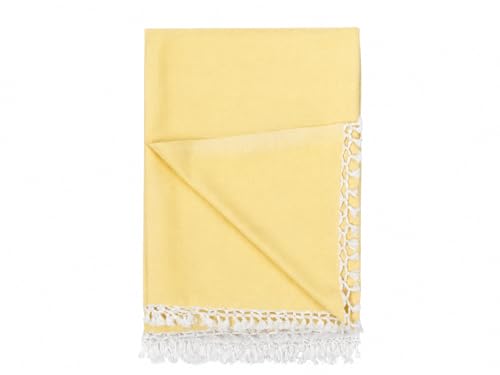 Image of Bhagalpuri Soft Dull Cotton Single Chadar | Single Thread Lightweight Odhne Wali Chadar | Top Sheet for Sleeping Summer (Lemon)