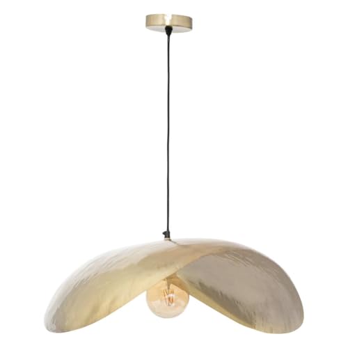 Atmosphera - Suspension Arlo - Abat-jour en Métal Doré D80cm - Ampoule Non Incluse E27 25W - Luminaire pour Salon, Cuisine, Bureau, Chambre