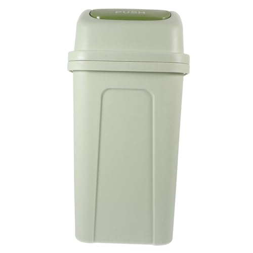 Caneca de basura rectangular con tapa 10L verde claro