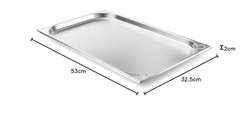 HENDI Gastronormbehälter, Temperaturbeständig von -40° bis 300°C, Heissluftöfen-Kühl- und Tiefkühlschränken-Chafing Dishes-Bain Marie, Stapelbar, 2.5L, GN 1/1, 530x325x(H) 20mm, Edelstahl