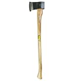 ProYard Hache à fendre le bois – Tête en acier au carbone de 1,6 kg, manche en hickory de 81,3 cm, hache antirouille forgée pour camping, chasse et utilisation en extérieur