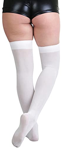 Image of ToBeInStyle Women's Opaque Long Thigh High Stockings w /Decorative Front Satin Bow