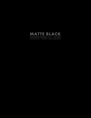Matte Black Storyboard Notebook, 8.5x11, 100 Pages