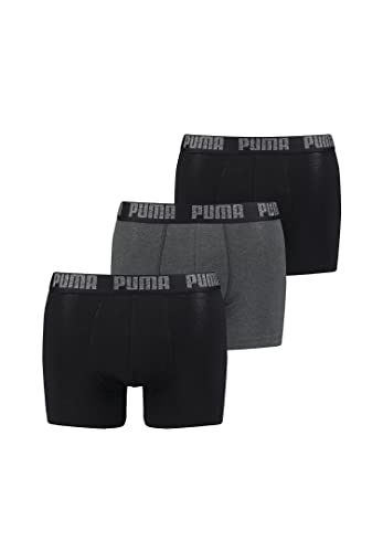 PUMA Herren Everyday Boxer Briefs 3 er Pack, Farbe:223 - Black/Anthracite, Bekleidungsgröße:L