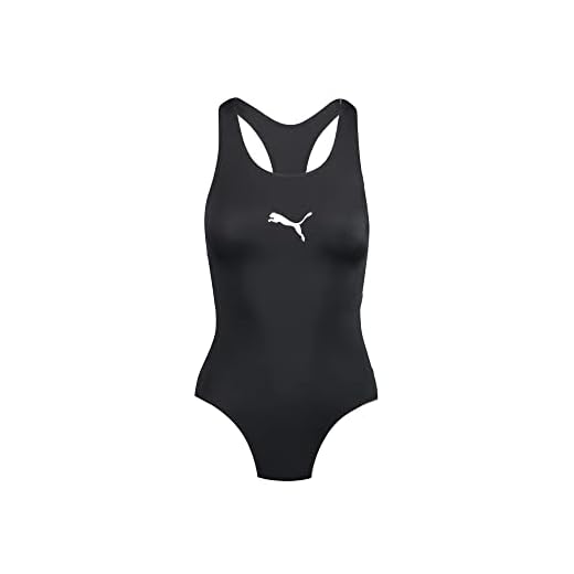 PUMA Women's Damen Badeanzug Racerback, Schwarz, XS