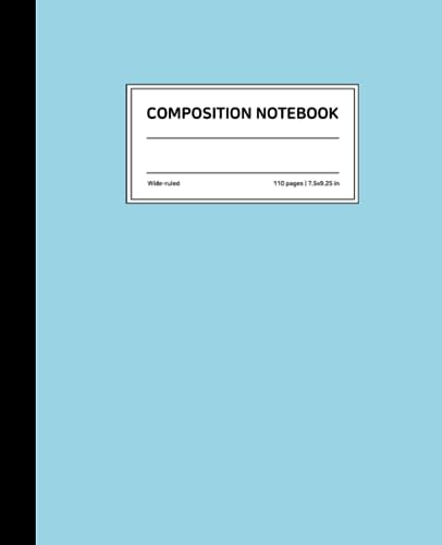 Pastel Blue(Light Navy) Composition Notebook : Wide Ruled, 7.5 x 9.25 Inches, Soft Matte Cover, 110 Pages: Assorted Colors comp journal for school student, college