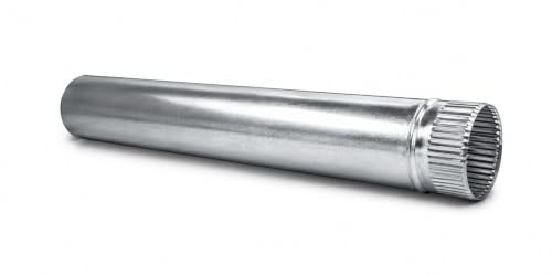 CAEXVEN Tubo Chimenea 300mm Galvanizado 1 Metro - Estufa Leña Acero - Conducto Salida Humos Sistema Machihembrado - Ventilación - Serie Lisa