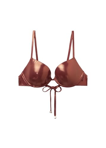 Woman's Push Up Swimsuit Top Metallic Skin