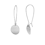 coadipress Pendientes colgantes de disco circular de oro para mujer, ligeros, circulares, geométricos, planos, cepillados, chapados en oro de 18 quilates, aretes de aro redondos, joyería minimalista