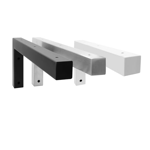 Natural Goods Berlin 2X Wand-Konsole Winkel | Waschtisch-Konsole Stabil | Einfache Montage | Regal-Halter Aus Metall in Weiß | Schwerlast-Winkel für Waschbecken & Regal | 400mm