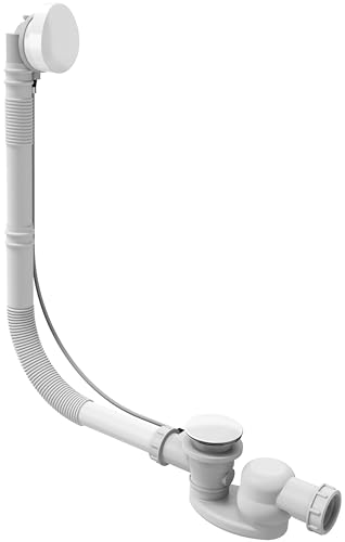 Jacob Delafon E6D015-00 Vidage avec siphon extra-plat avec trop-plein réglable,Blanc