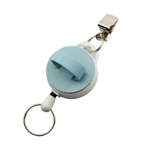 HERBE ペン&メガネ サングラスホルダー クリップ リール付き 牛革ペンホルダー 本革 日本製 サックス