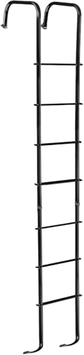 OUTPRIZE Universal Exterior RV Ladder, 7.6FT-8.4FT Aluminum Travel Trailer Ladder, 250lbs Capacity, Black