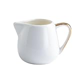 Milchkännchen, Soßenschüssel, Wassertasse, Kaffeesahne, Zuckerdose, Soßenspender, goldgerändertes Keramikgeschirr, 3 Größen, elegantes Espresso-Set mit rutschfestem Boden, spülmaschinenfest, west