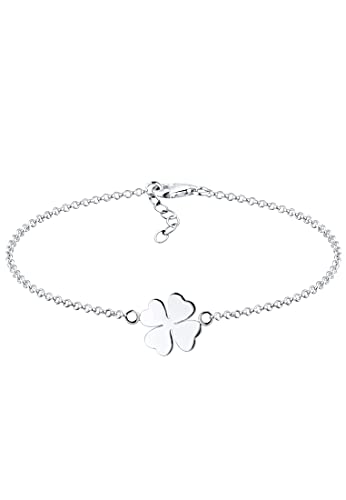 Elli Bracelet Femme Symbole du Trèfle Porte Bonheur en Argent Sterling 925