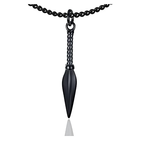Xusamss Fashion Titanium Steel Spear Pendant Necklace(Black) Cover