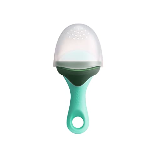 Boon Pulp Silicone Baby Fruit Feeder - Soft Silicone Baby Feeding - Fruit and Vegetable Baby Led Weaning Supplies - Baby Feeding Essentials - Green/Mint - 1 Count