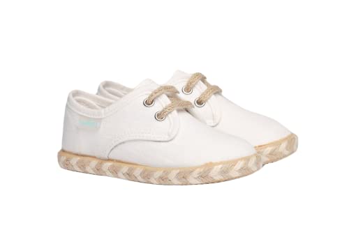 Angelitos Zapato Lino cordón Mod 950 (Blanco, Numeric_34)