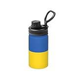 Isolierte Edelstahl-Wasserflasche, Motiv: Flagge der Ukraine, 340 ml, ideal für Reisen