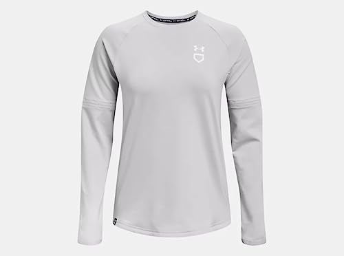 Under Armour Women's Softball Crew Pullover 22, 014 Gray, SM - image 1