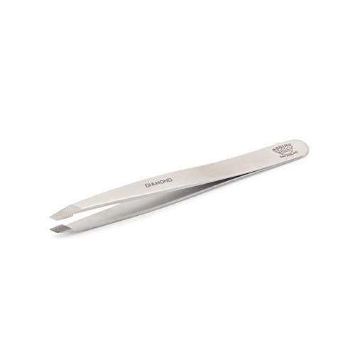 Regine Switzerland Diamond Tip Slant Tweezer, Stainless Steel Precision Tweezers for Eyebrow & Hair Removal - Thumbnail 7