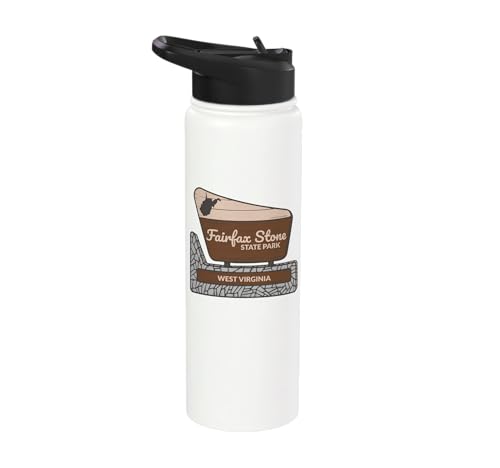 Fairfax Stone State Park West Virginia Welcome Sign Souvenir Stainless Steel Insulated Water Bottle