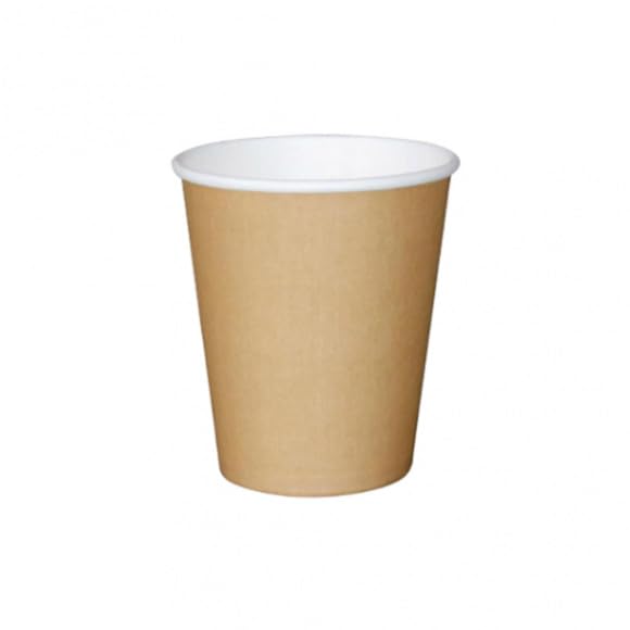 Genérico 1000 Vasos de cartón kraft marrón 24 cl - 8 oz - Uso caliente y frío