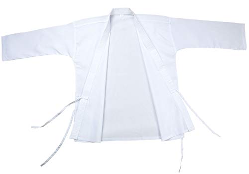 FLUORY Karate Uniform with Free Belt, White Karate Gi for Kids & Adult Size 000-6