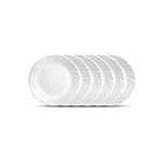 LaOpala Diva, Classique Collection, Opal Glass Quarter Plate Set 6 pcs, Plain White