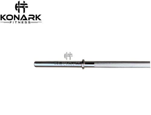 Image of Konark Fitness Premium 28mm (6 Feet) Solid Steel Gym Barbell Rod, Anti-Slip Grip, Chrome Plated Weightlifting Bar for Home Commercial Gym, Durable Workout Bar for Strength Training