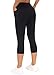 THE GYM PEOPLE Tummy Control Workout Capris Leggings with Pockets High Waist Athletic Yoga Pants for Women Running Hiking Black